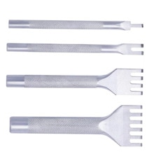 Lmdz Leer Ponsen Gereedschap, tool Staal 4Mm 1/2/4/6 Prong Diy Diamant Vetersluiting Stiksels Beitel Set Lederen Craft Ponsen