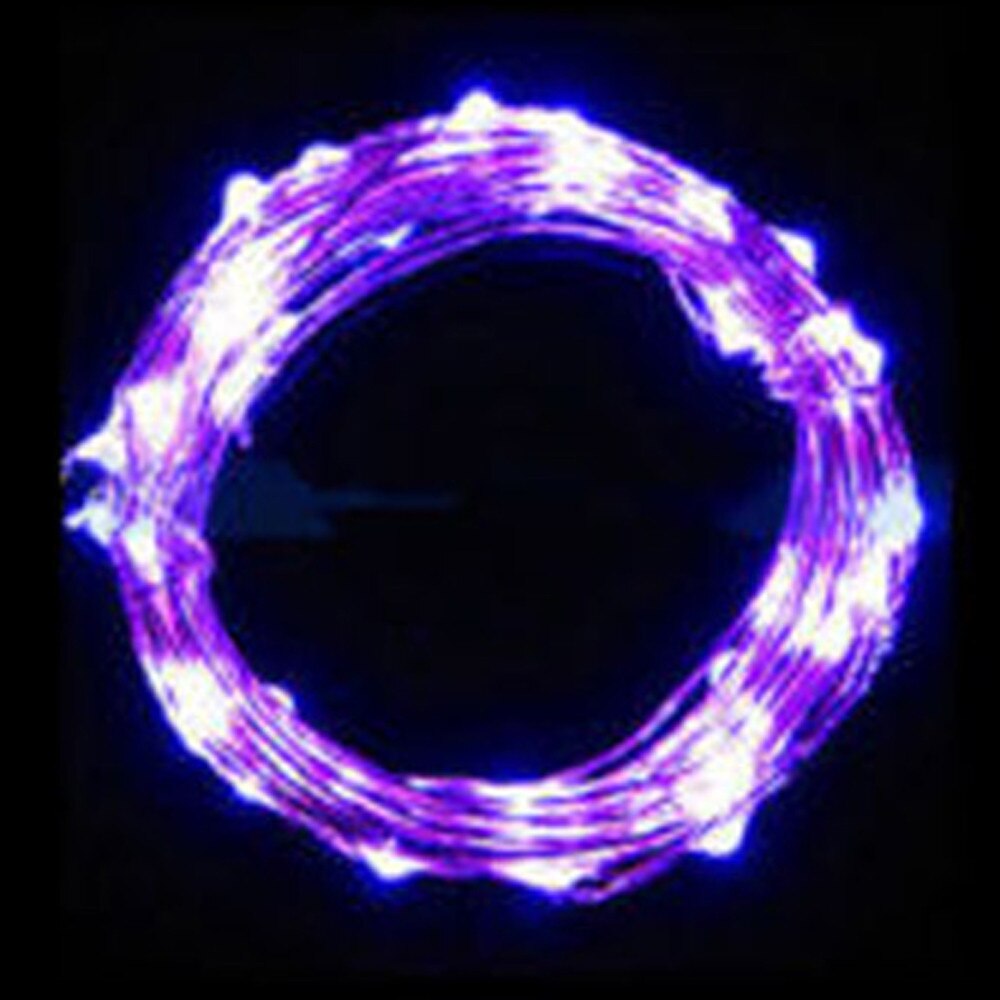 Guirnalda de luces Led Feimefeiyou 2m 20 para exteriores, guirnalda de luces con batería de cobre para fiestas, Navidad, bodas # W3: Purple