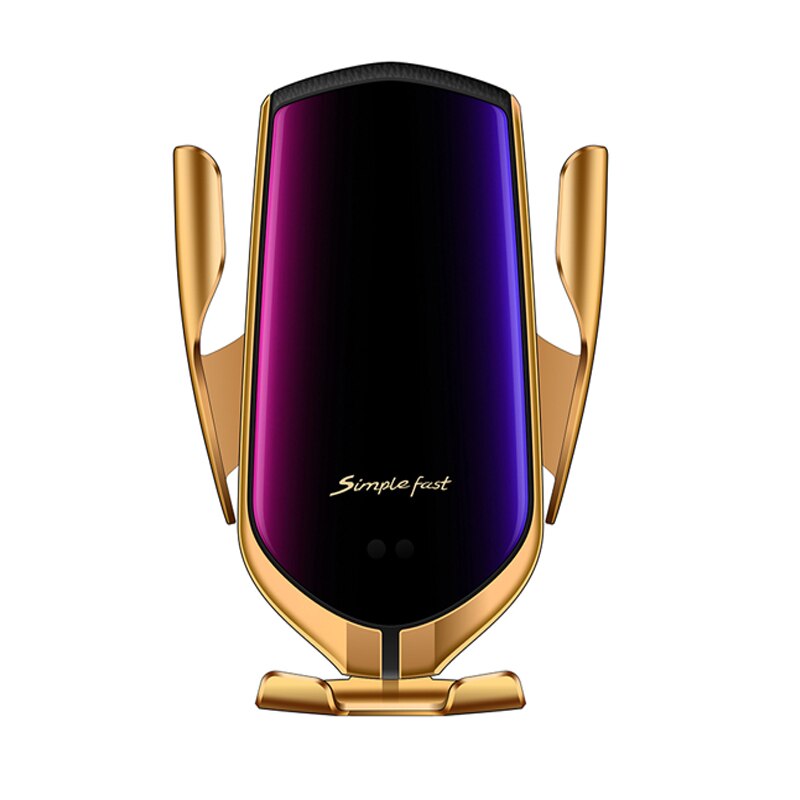 Qi Wireless Car Charger 10W Snel Opladen Houder Compatibel Automatische Spannen Snel Opladen Telefoon Houder Mount Voor Smart Telefoon: Gold-A