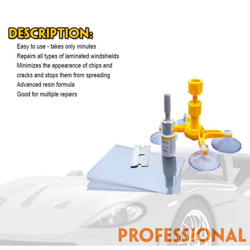 Window Screen Windshield Repair Kit Suction cup Car Glass Repair Tool For Crack Polishing DIY Auto Maintenance Set