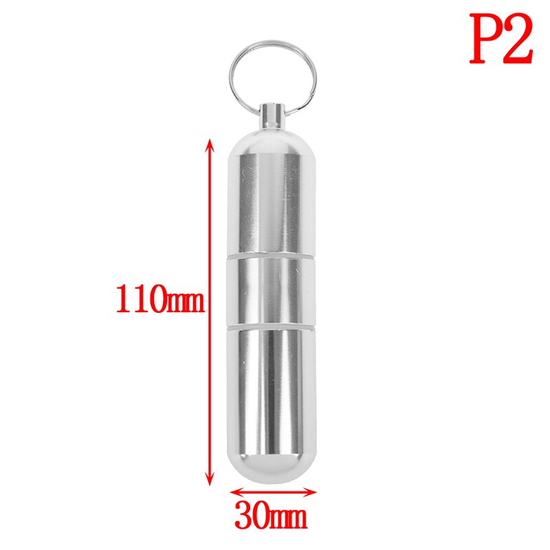 Aluminum Pill Case 2 Sizes Silver Pill Box Capsule Shape Keychain Outdoor Pocket Pill Holder Container Medicine Box: Rose Red