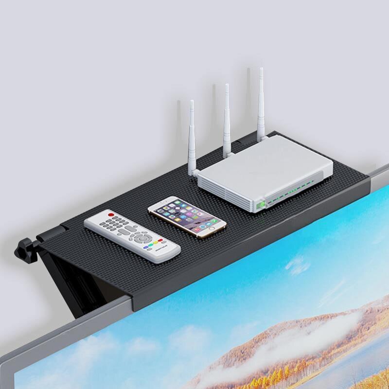 Estante de Almacenamiento Ajustable para Pantalla de TV, Repisa para la parte Superior del Monitor de Ordenador, Soporte de Escritorio, Estantes de Exhibición para Televisor, 1 Unidad