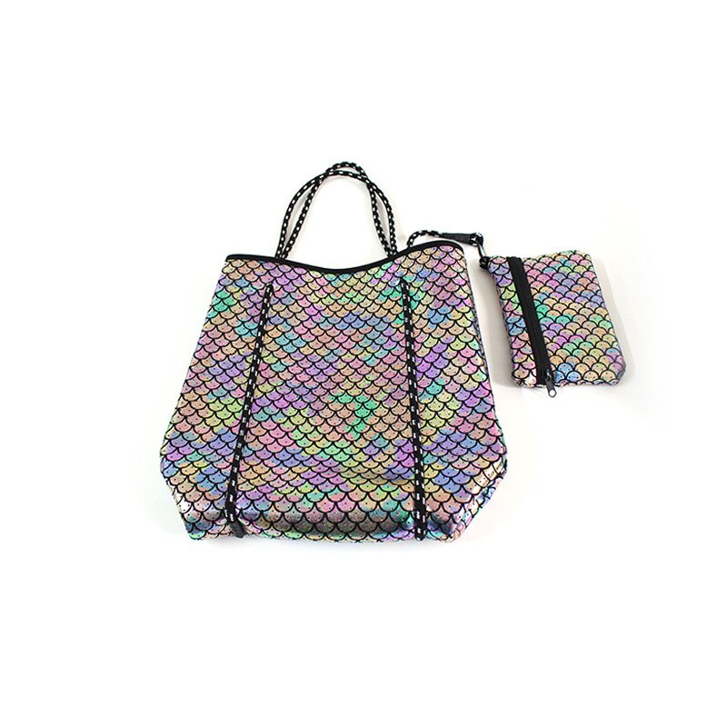 Femmes Pratique Néoprène Sac De Plage En Plein Air En Néoprène Sac À Main Grande Capacité Décontracté Sac À Bandoulière De Maman Sac Sacs Composites: multicolor