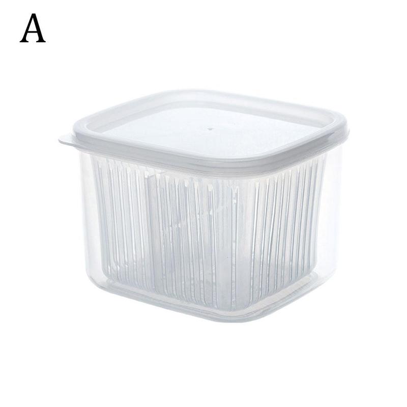 Escurridor de cebolla verde compartimentada, caja de accesorios de almacenamiento para mantener fresca la cebolla sellada, Kit Y3Q0: A