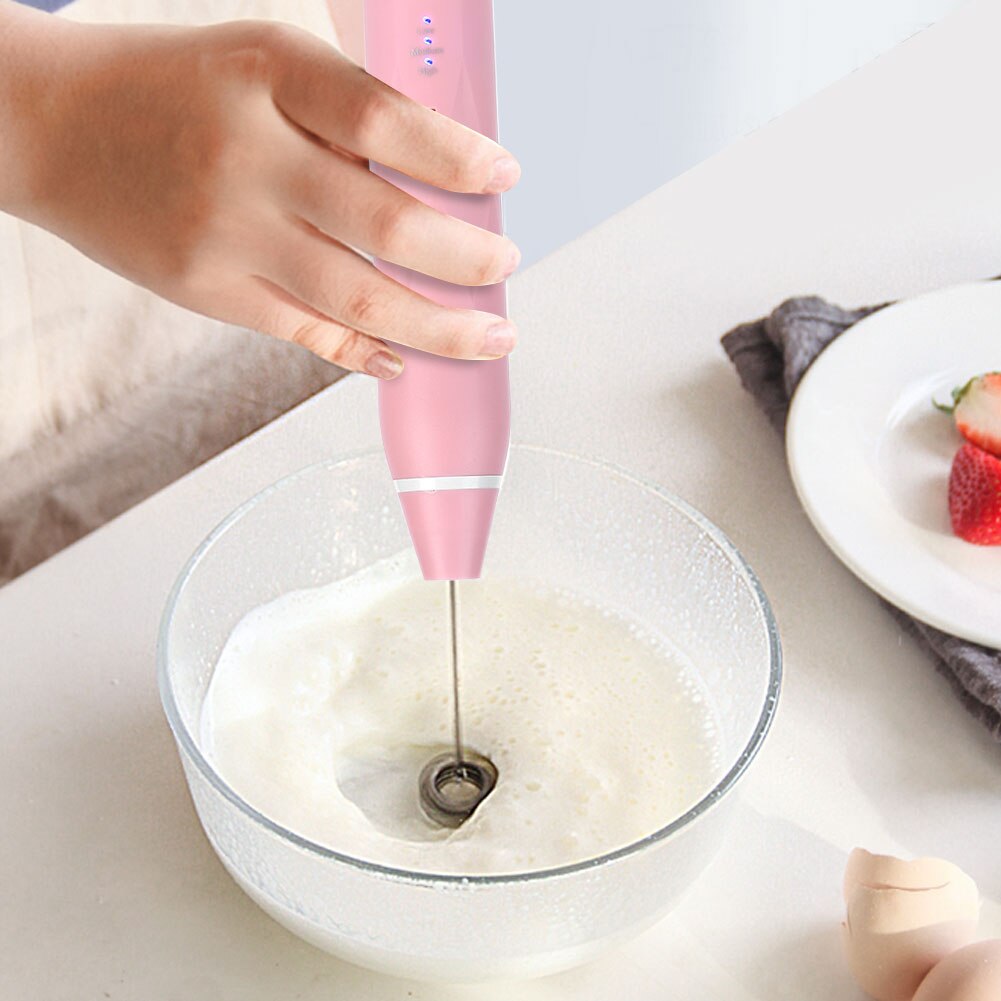 Minibatidor eléctrico de Leche para huevos, crema de Leche recargable vía USB, accesorio de cocina