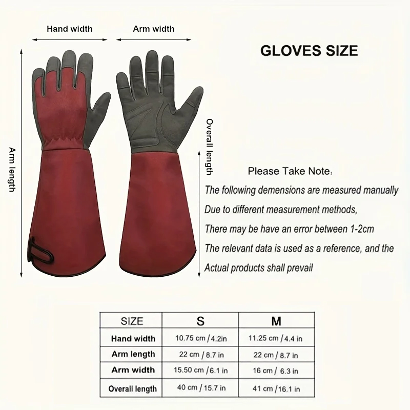 1 Paar lange Gartenhandschuhe, dornensichere Gartenhandschuhe, Rosenschnitt, Hof, atmungsaktive Arbeitshandschuhe zum Graben, Pflanzen, Beschneiden