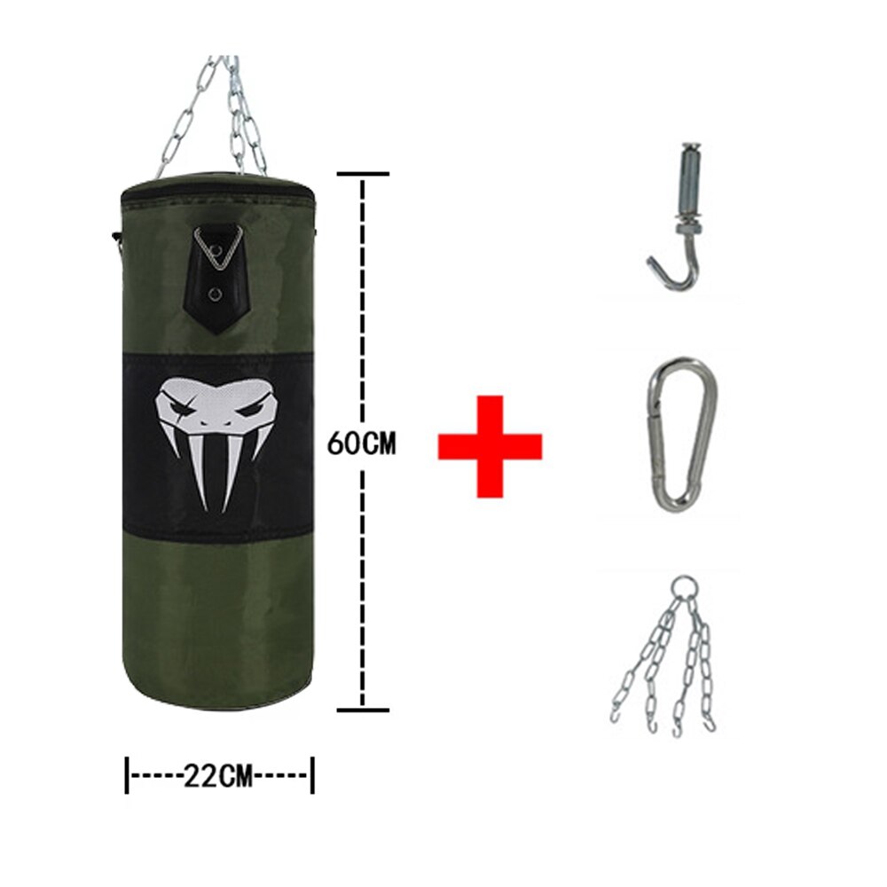 Hanging Punching Bag Boxing Sand Bag Muay Boxer Training Hanging Kick Fitness Muscle Training MMA Boxing Sandbag Without Filler: Green 60cm