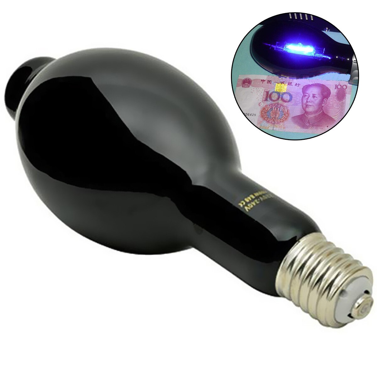 Ampoule UV E40 400W 365nm haute pression UV lampe fluorescente ultraviolette ampoules lumière se développent avec raccord noir 110V/220V