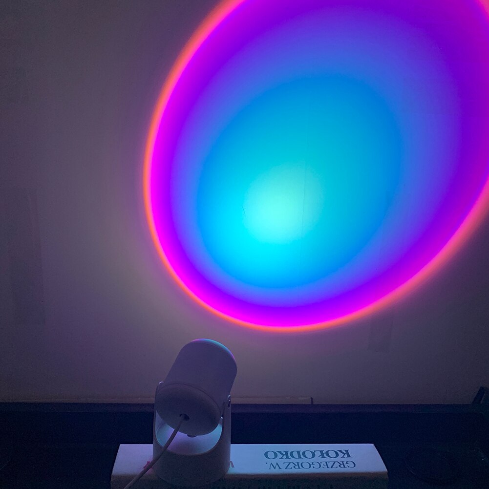 Room Decor LED Afterglow Lamp Projection USB Rainbow Projector Lamp Bedroom Take Photoes Neon Light Indoor Night Lighting Decor: B