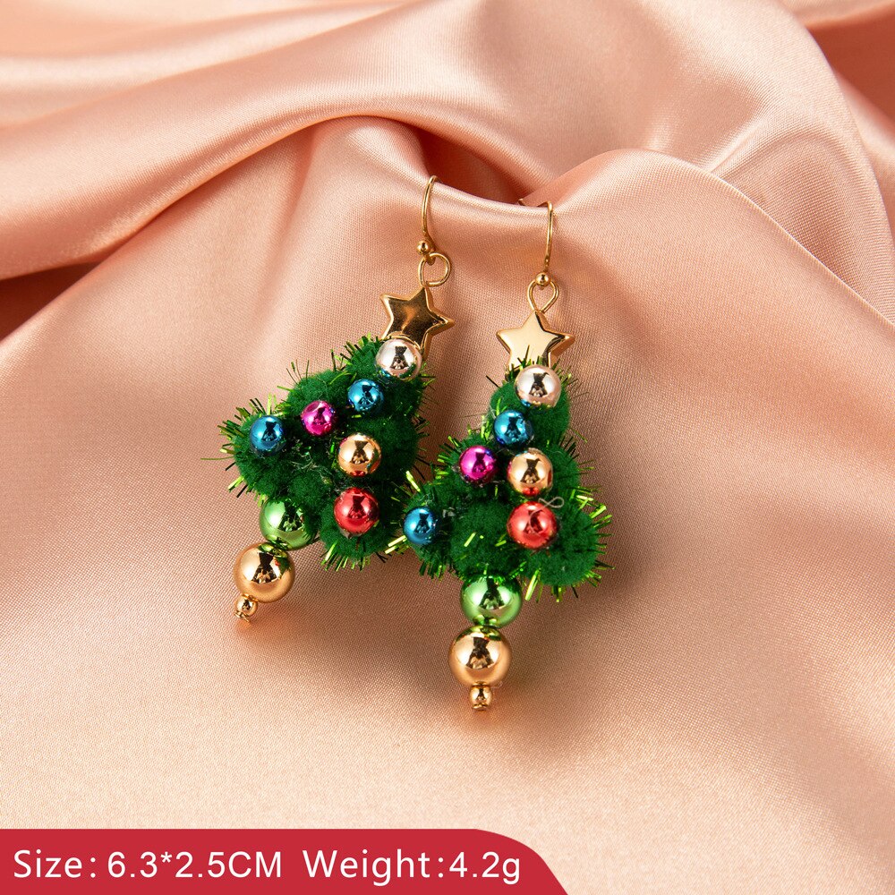 8Seasons Christmas Tree Snowflake Wreath Bell Hoop Earrings Women Multicolor Xmas ，1 Set /1 Pair: 6