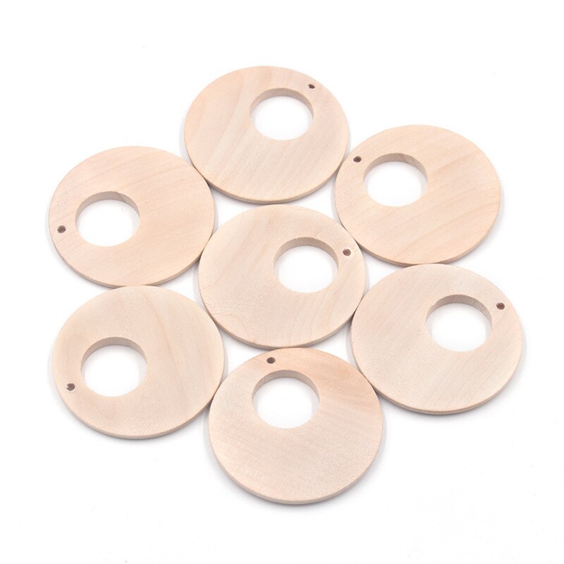 Natural Wood Geometric Round Earring Pendant DIY Jewelry Making Crafts Handmade Earring Accessaries 30mm/40mm/50mm