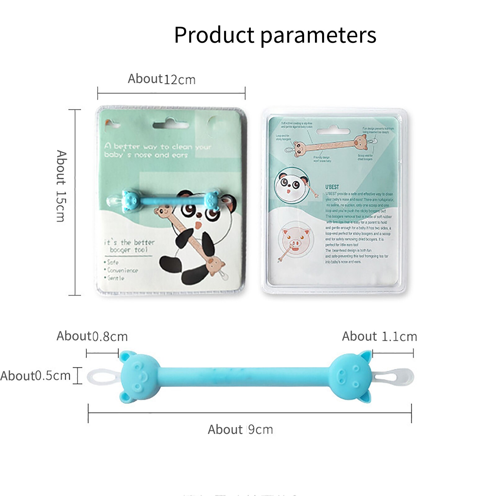 Bâton de nettoyage multifonctionnel pour enfants, Double tête, pour oreilles et nez