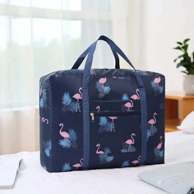 Foldable Travel Bags Nylon Large Capacity Bag Luggage WaterProof Handbags Women Men Travel Storage Clothes Packaging Organizer: Red