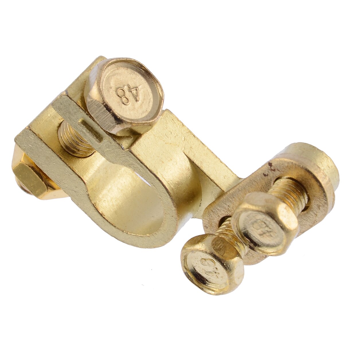 2pcs Small Size 5mm Positive 34mm Negative Car Battery Terminal Gold Plated Universal Auto Metal Battery Terminals