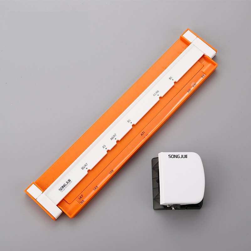 Multi-Functionele Puncher 9-Gat B5 Puncher 6-Perforator A5 A6 A7 Vaste Clip Bos Bos blade Punch Diy Handleiding Puncher: Oranje