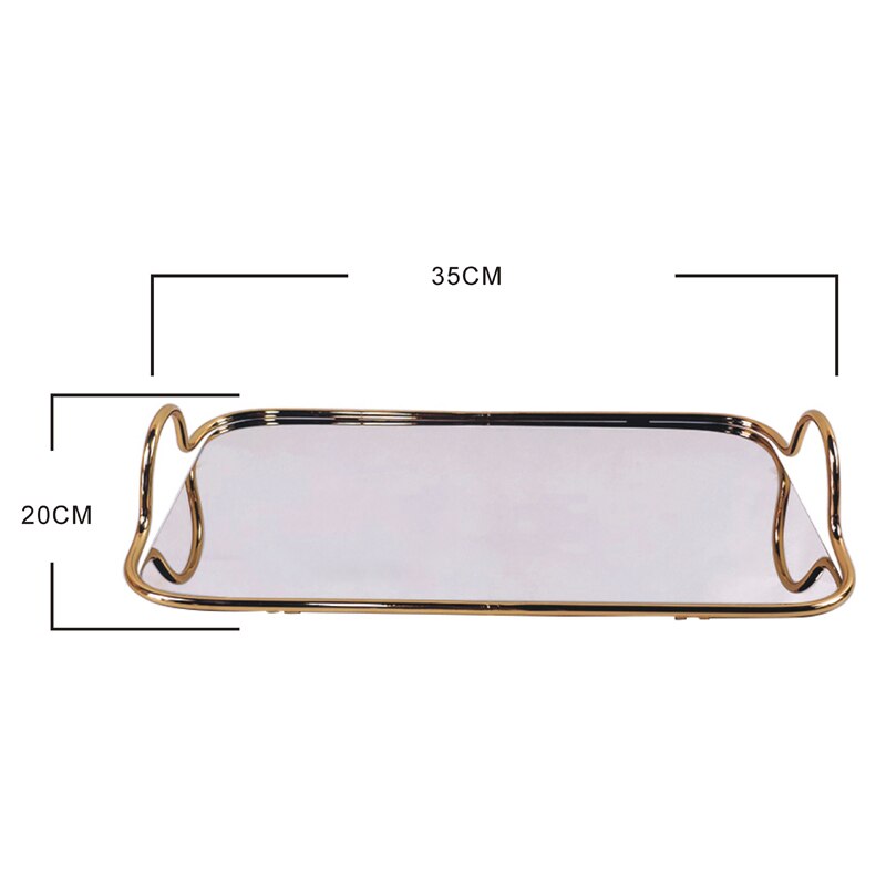 1Pc Gold plating Crystal Cake Stand set Dessert Tray Mirror Surface Wedding cupcake stand Decorative Candlestick: 35X20CM