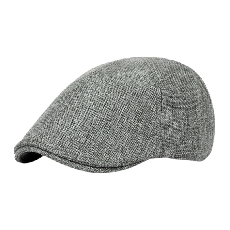 Chapeau de béret en toile de jute de Style britannique pour hommes: Dark Gray