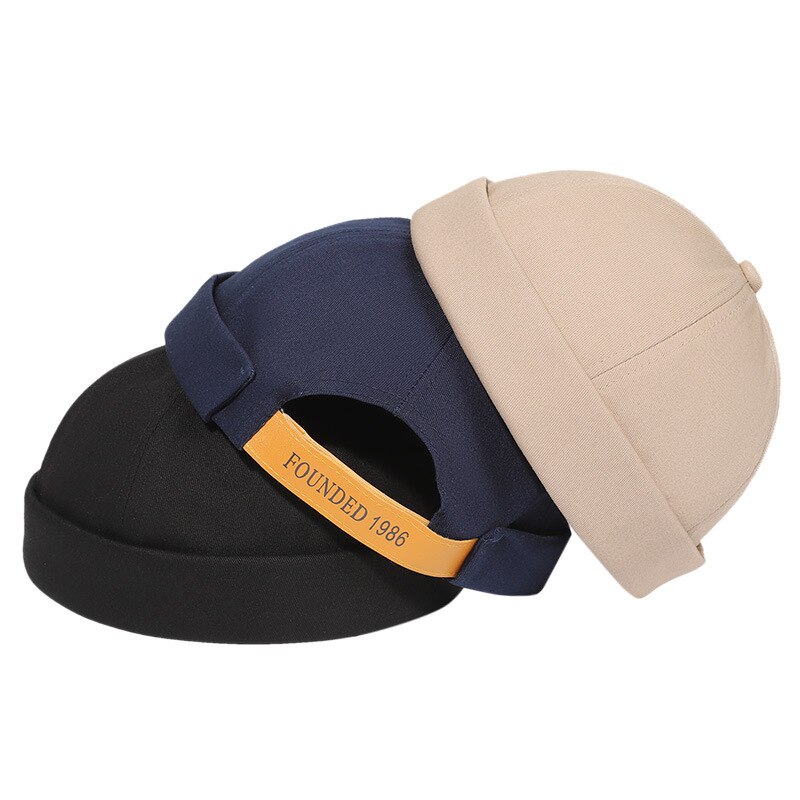 nuevos hombres y mujeres melón de cuero Sombrero estilo boina de lana Yuppie casero Beanie calle tendencia Hip-hop sombrero amantes melón redondo sombrero