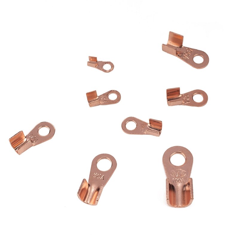 AU05 -Open Barrel Wire Crimp Copper Ring Lugs Terminal Connector with 2:1 Heat Shrink Tubing Assortment Kit
