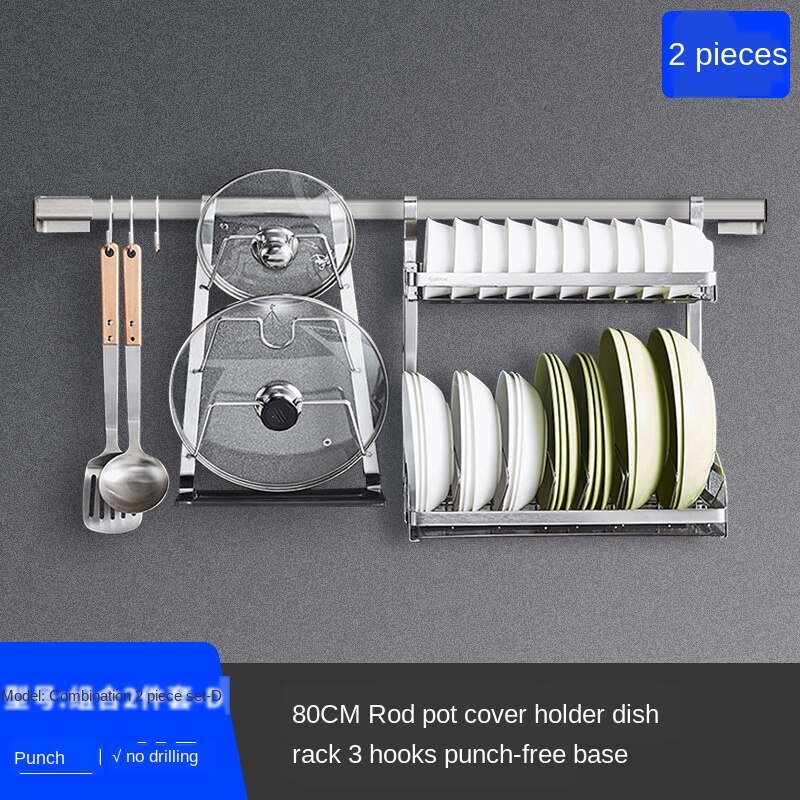 Stainless steel kitchen shelf wall hanging sauce rack hanging rack kitchen counter storage rack