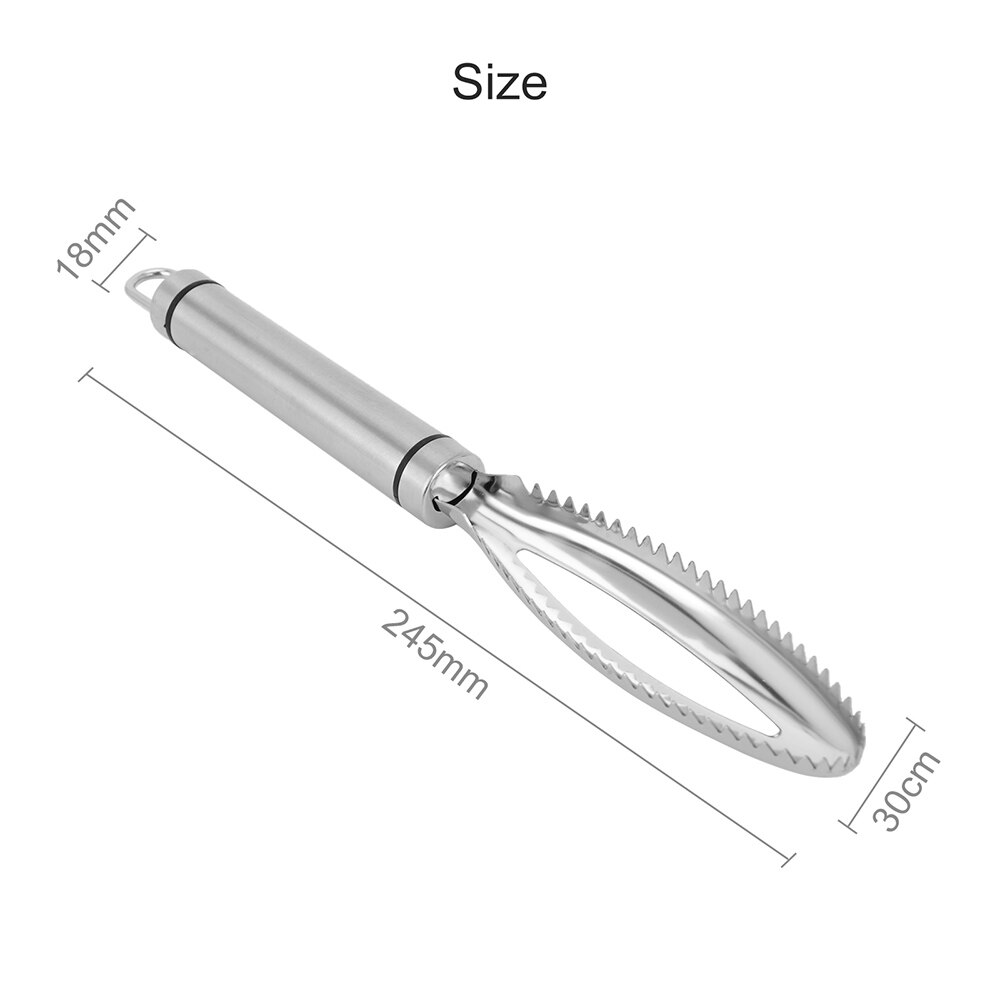 Fish Scale Scraper Stainless Steel Scale Planing Fish Bone Removal Forceps Hand-held Scraping Fish Processor Kitchen Accessories