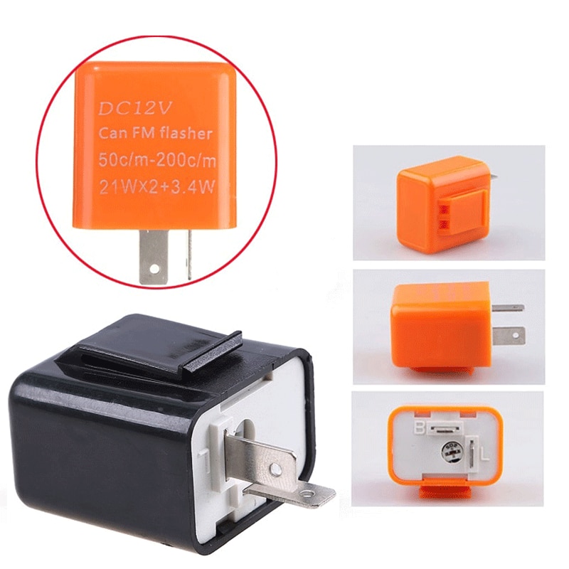 Turn Indicator Light LED Flasher Adjustable Frequency Motorcycle Motorbike Direction Light 12V Flash Relay
