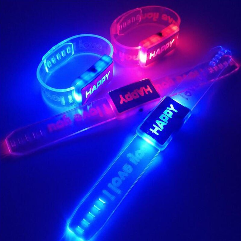1 Pc Luminous Flashing Led Bracelet Festival Rave Glow Bangle Led Lighting Up Toys Party Favors Glow Party Supplies