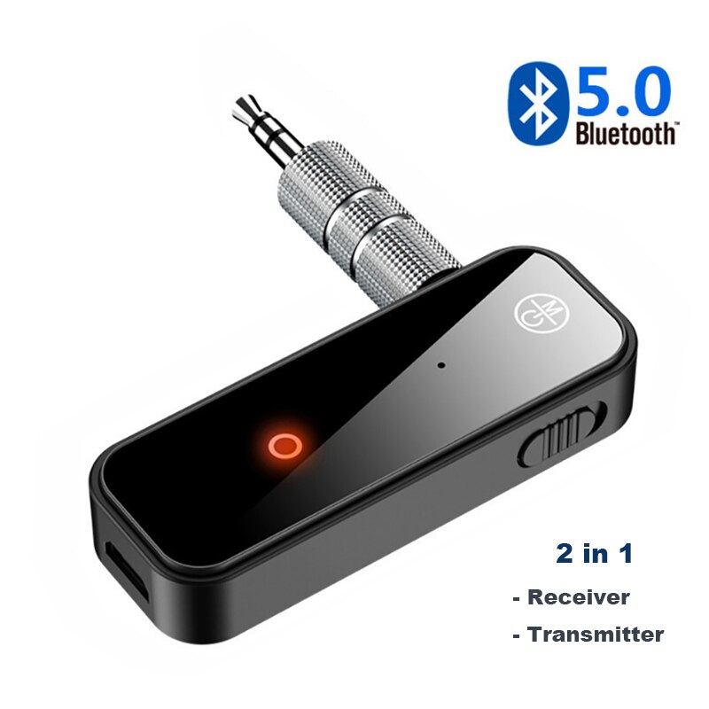 Bluetooth 5.0 sender modtager 2 in1 stik bt adapter 3.5mm audio aux adapter til bil audio musik aux håndfri headset