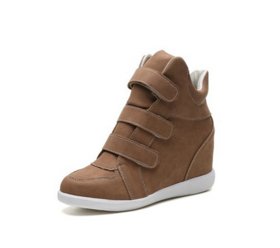 Flat High Heels Wedges Leather Shoes Women Sneakers Brand Casual Shoes Woman Black Winter Ankle Boots