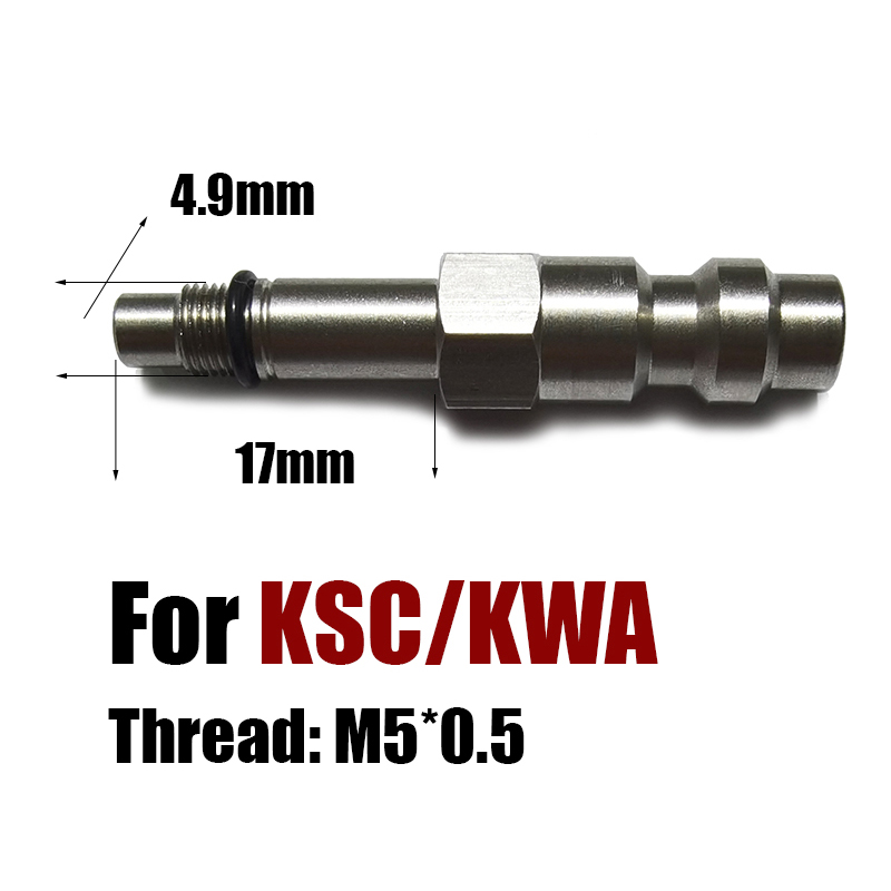 Nuovo Air HPA Soft Magazine rubinetti adattatore valvola adattatore maschio Foster attacco a sgancio rapido Marui KJW/WE KSC/KWA (US): Luce Verde