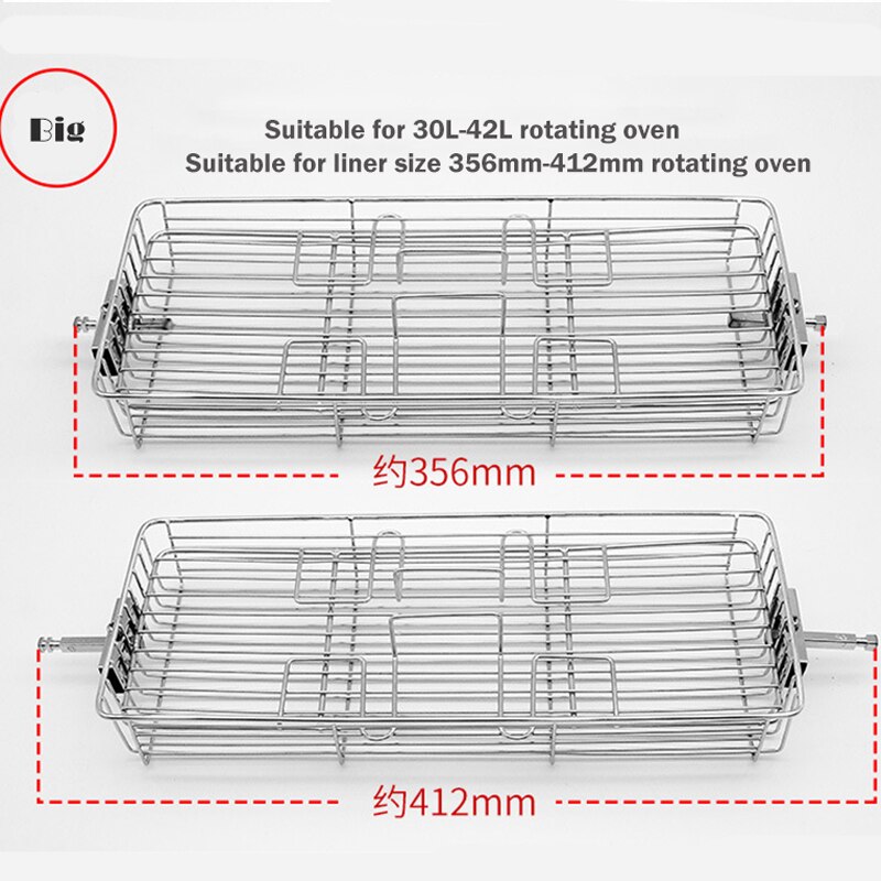 Rustfrit stål 24 l 40l grill steger grill grill grillspyd ovn roter bur stege fisk rejer kød hylde bage værktøj