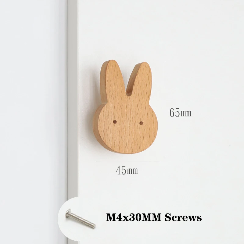 Trekroker barnerom dyremøbler i tre håndtak til skap og skuffer kjøkkenskap garderobehåndtak: Brun