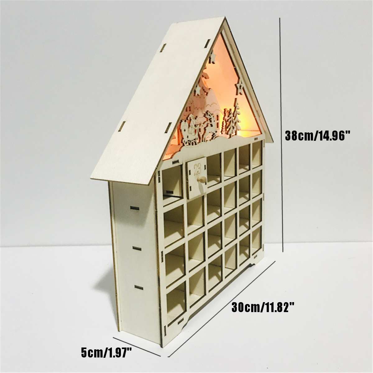 Christmas Wooden Calendar Decoration Ornaments DIY Wooden Calendar Cabinet Christmas Advent Calendar Advent Calendar Toy