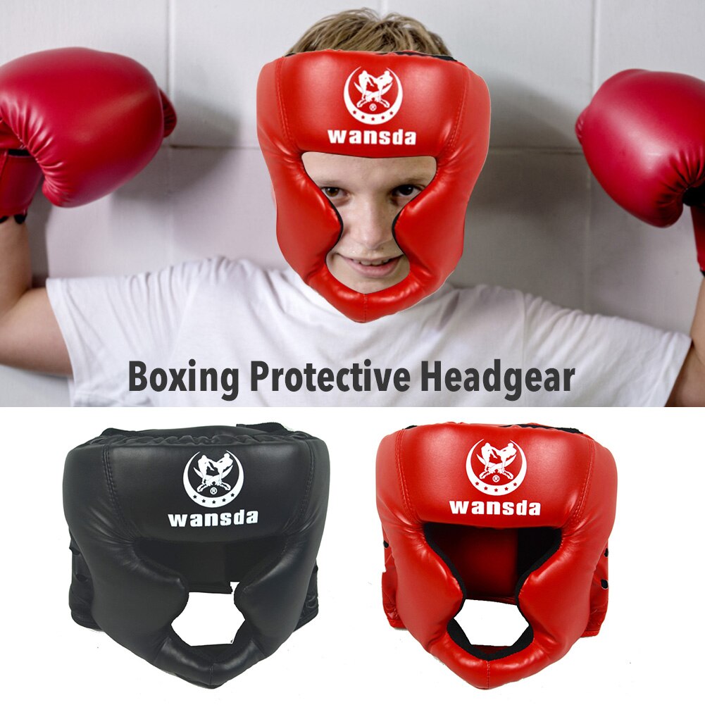 Kick Boxing Helmet for Men Women Children PU Boxing Head Guard Karate Muay Thai Fight MMA Judo Training Adults Kids Equipment