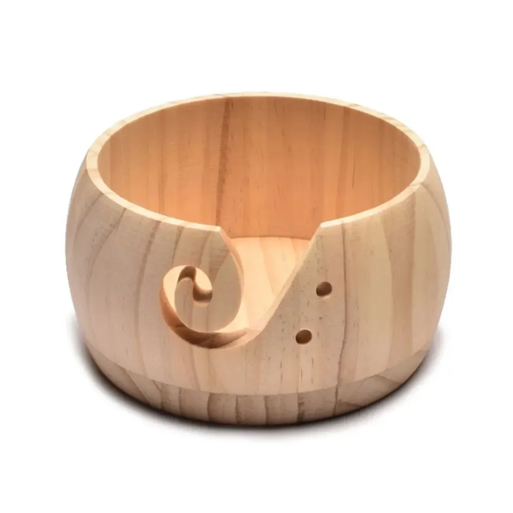 Mit handgemachten Löchern Wolle betroffen Lagerung Korb Wolle Halfter Organizer betroffen Häkeln Weben Werkzeug Holz Garn Schüssel: Bronze-