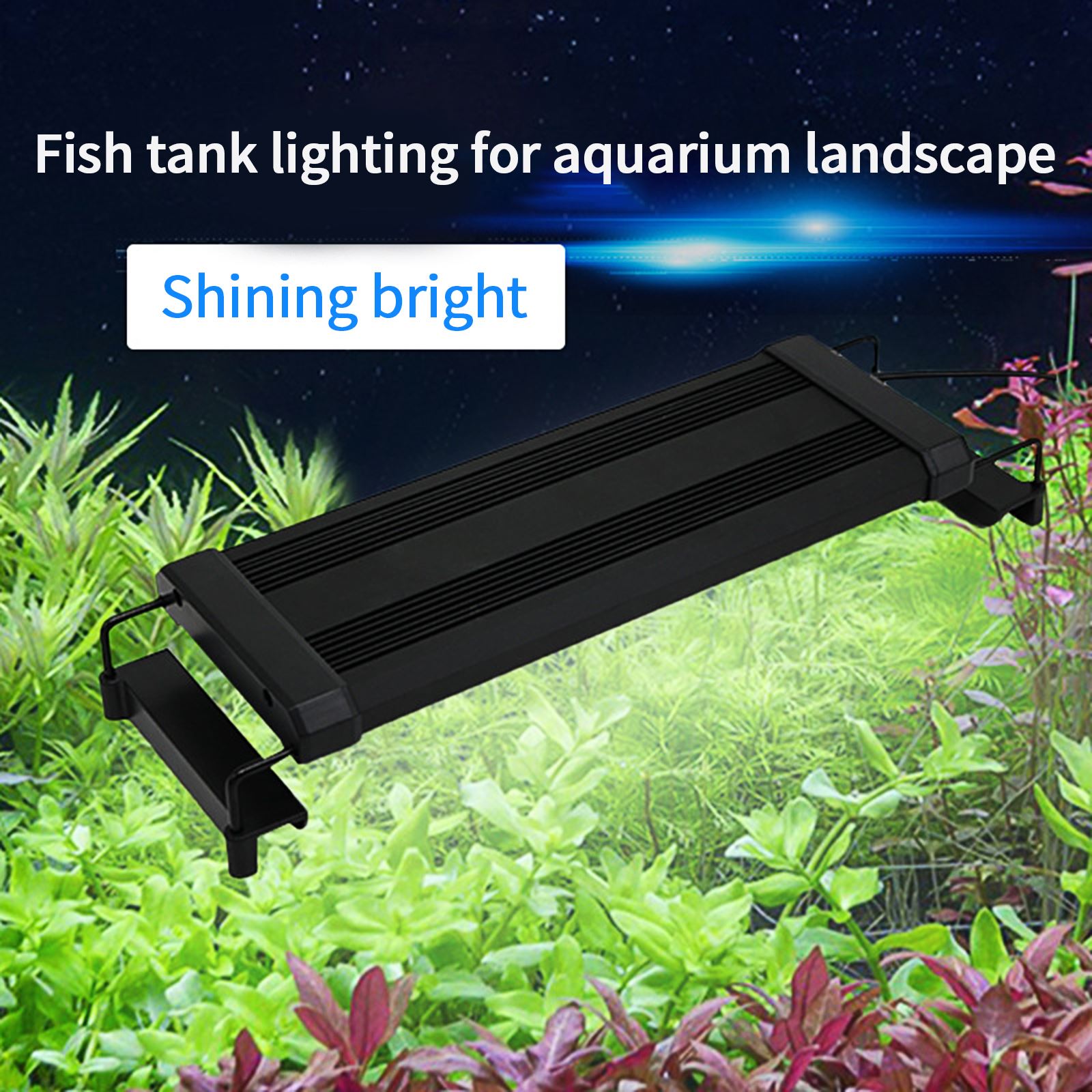 LED Aquarium Lights Waterproof Fish Tank Light Lamp Aquatic Decor lamp with Extendable Bracket External Controller Lighting Lamp