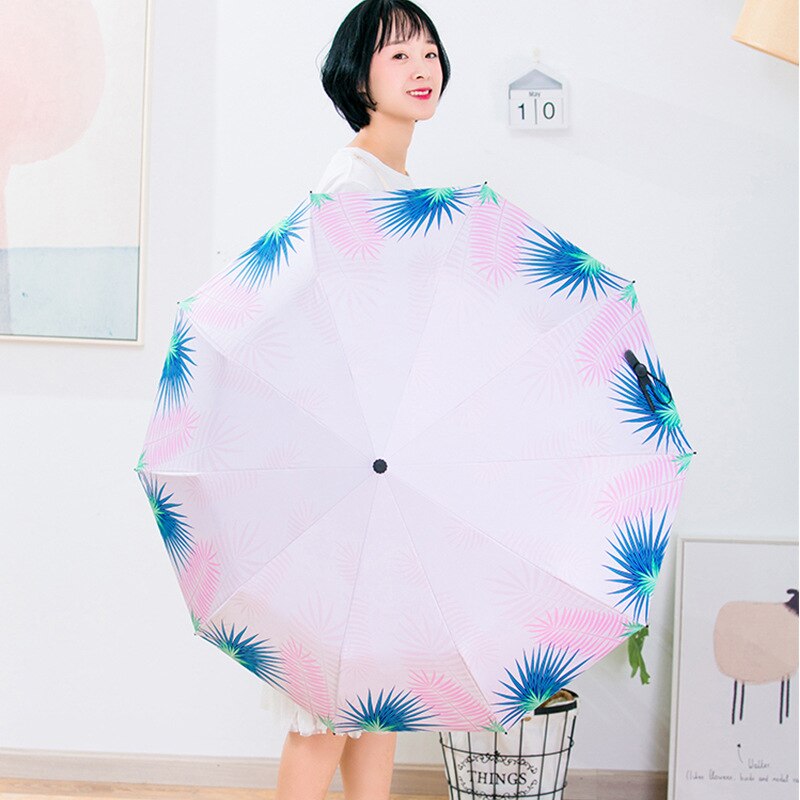 Leuke Vrouwen Paraplu Vijf-Fold Opvouwbare Paraplu Bescherming Zon Uv-bescherming Parasol Regen En Zon Dual-Gebruik vinyl Paraplu