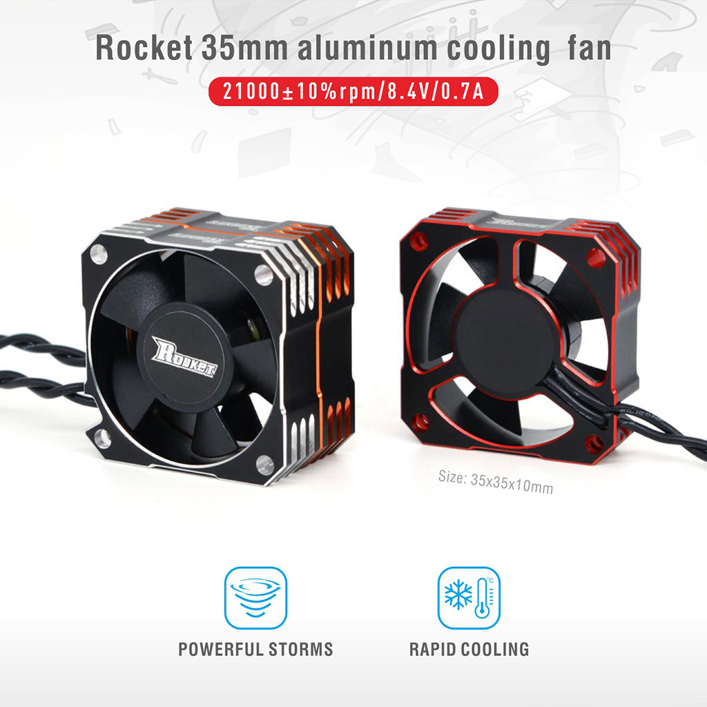 SURPASS Rocket Metal Cooling Fan Motor 25mm 30mm 35mm 40mm 50mm Aluminum Cool Fan Heat Sink Fan Cover for 3650 540 RC Motor ESC