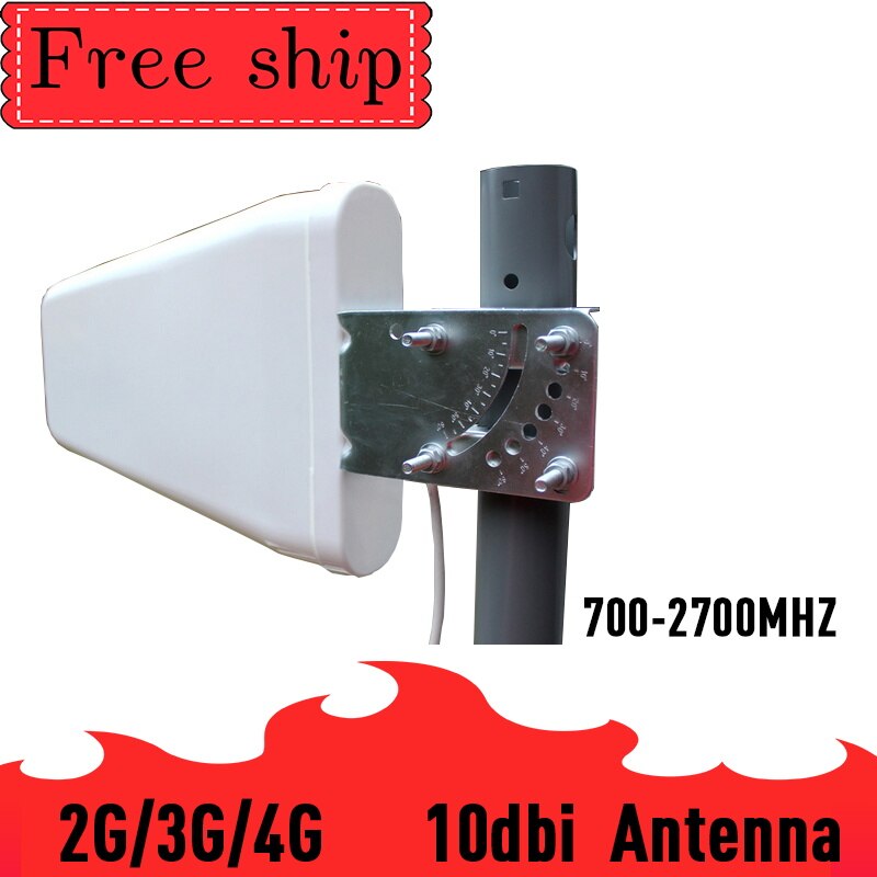 Buiten Logaritmische antenne CDMA UMTS GSM 700 ~ 2700 mhz Gain 10db Voor Mobiele Telefoon Booster Repeater Omni Antenne Met 2m Kabel