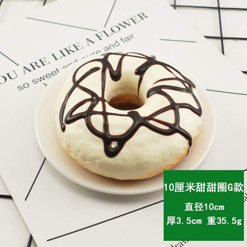 10Cm Kunstmatige Donut Voedsel Chocolade Taart Zoete Roll Kunstmatige Mini Squishy Donut Simulatie Model Fotografie Decoratie Props: 10cm white xiantiao