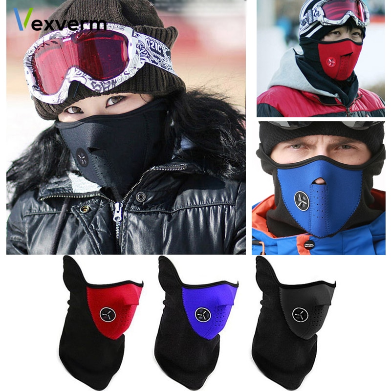 Warm Masker Winter Warm Fleece Bivakmutsen Ski Fietsen Half Gezichtsmasker Cover Outdoor Sport Winddicht Neck Guard Sjaal Hoofddeksels