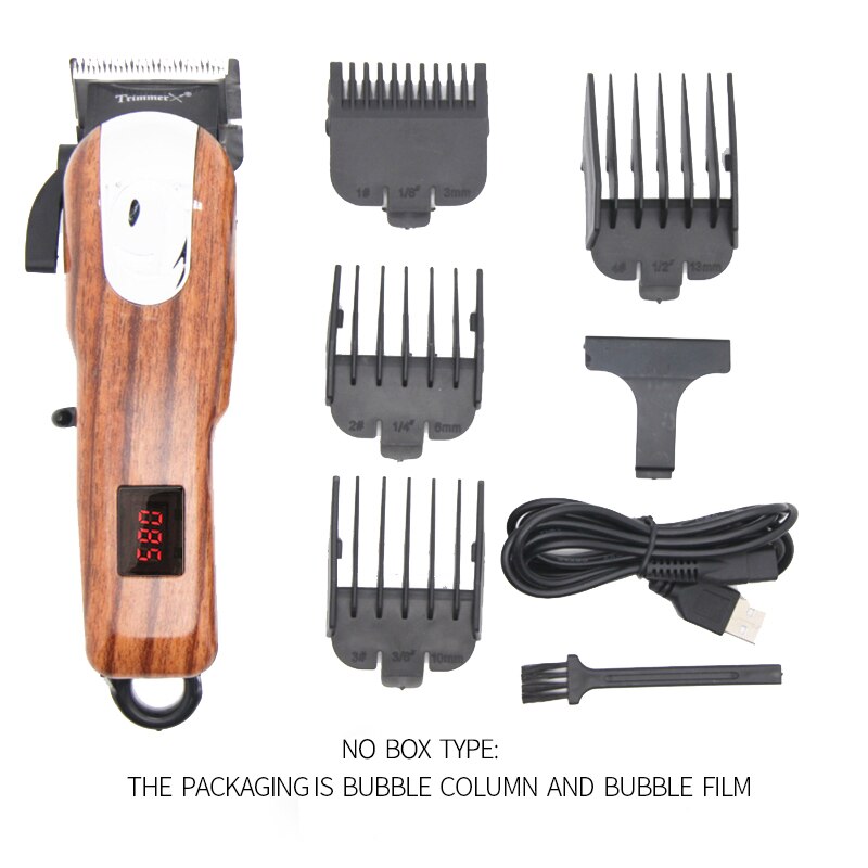Friseur 0mm Haar Haarschneidemaschine Mann Elektrische Haar Trimmer Schneiden Maschine Usb Aufladbare Haar schneiden kabellos Salon Werkzeug: Boxless Holz Getreide