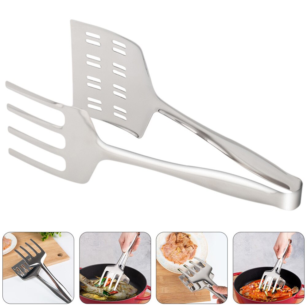 1 Pc Hollow Steak Peel Leakage Shovel Simple Fish Spatula (Silver)