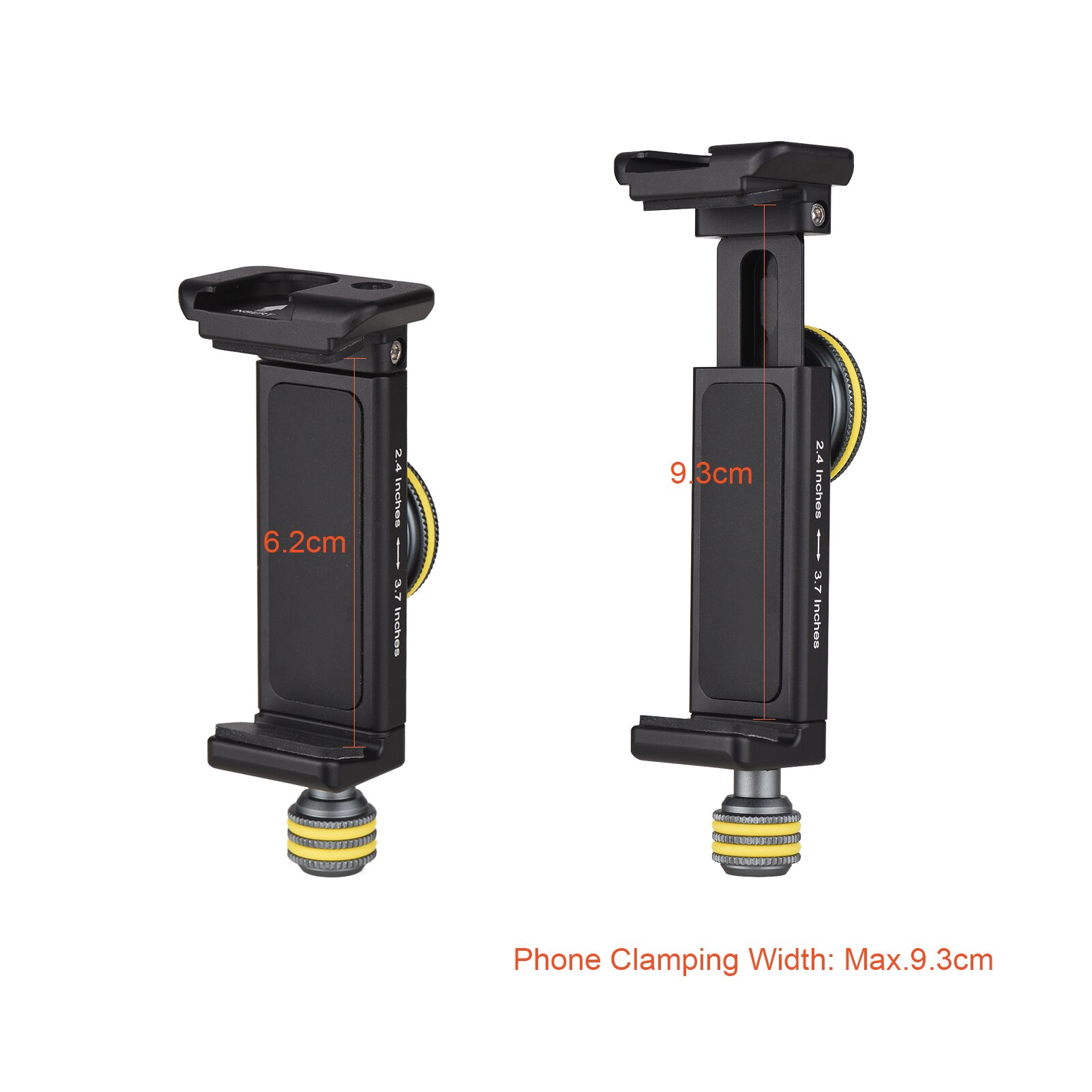 Andoer Smartphone Holder Clamp Tripod Mount with Standard Arca Swiss Mount Triple 1/4-inch Threads Cold Shoe Mount for Video