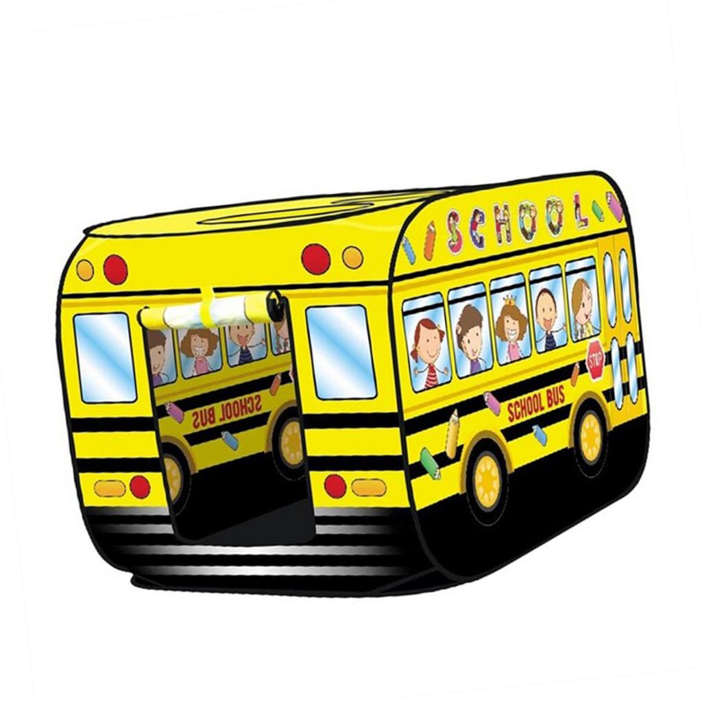 Børn børn telt pop-up telt legetøj udendørs foldbart legehus brandbil politibil bil hus bus telt indendørs udendørs spil: Skolebus