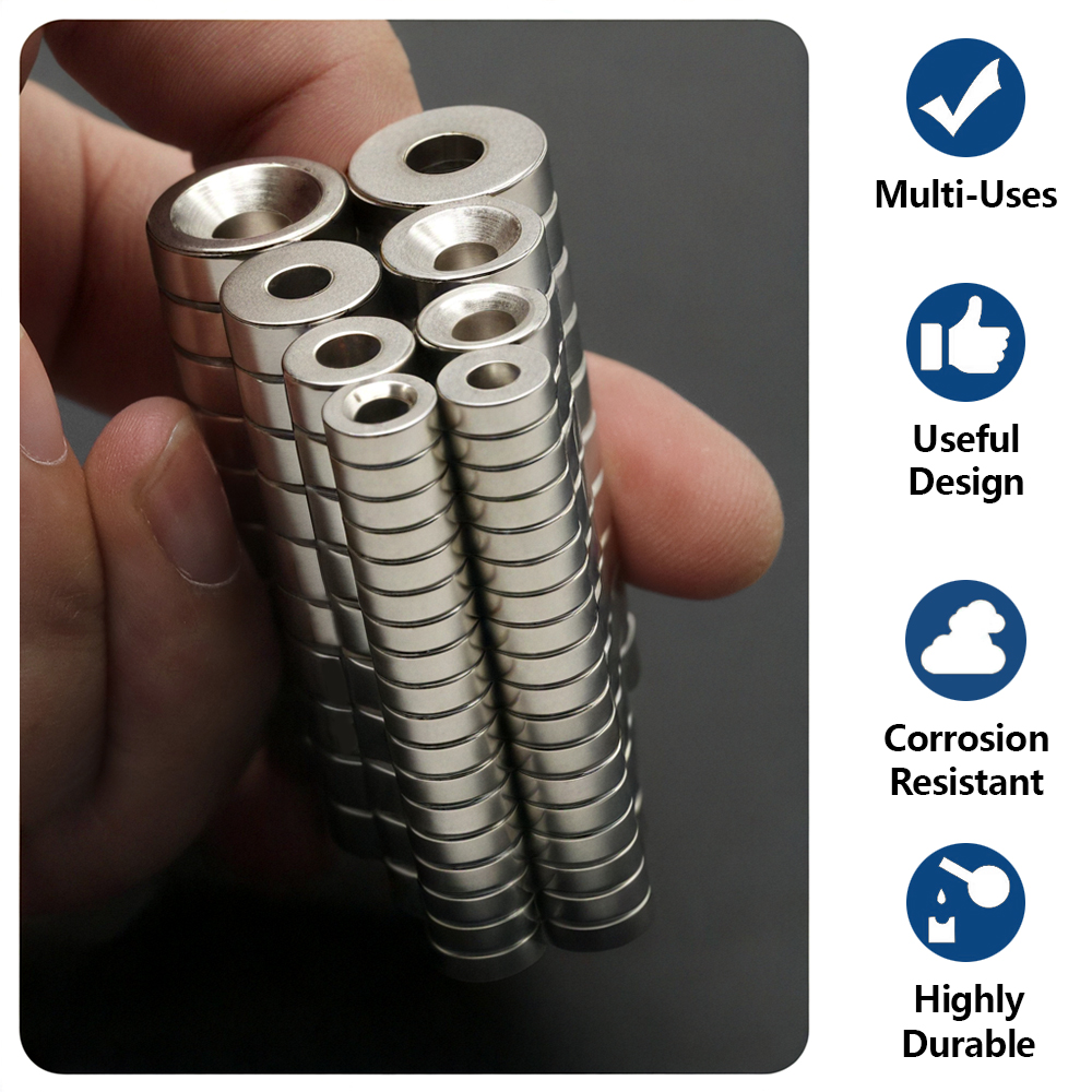 Supersterke ronde magneet met gaten Koelkastmagneet voor koelkast, doe-het-zelf, gebouw, wetenschappelijk, knutselen en kantoormagneten