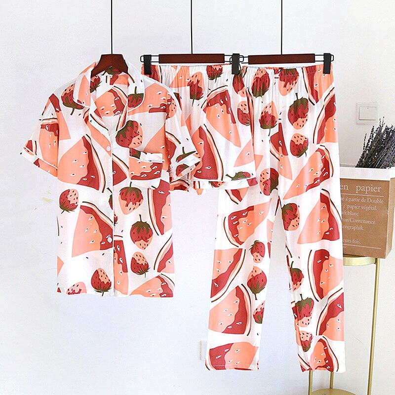Maternity Women Clothes Summer Breastfeeding Pajamas For Pregnancy Women Cotton Short Sleeve Top+Short 3pcs Outerfit