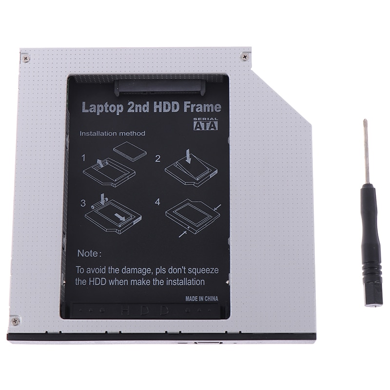 12.7mm aluminiumslegeringer 2nd hdd caddy ide til sata 2.5 " hdd ssd veske