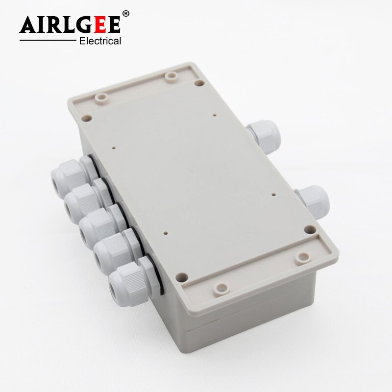 158*90*60mm 2 Inlet 5 Outlet with ear waterproof junction box with terminal power distribution box cable wiring box