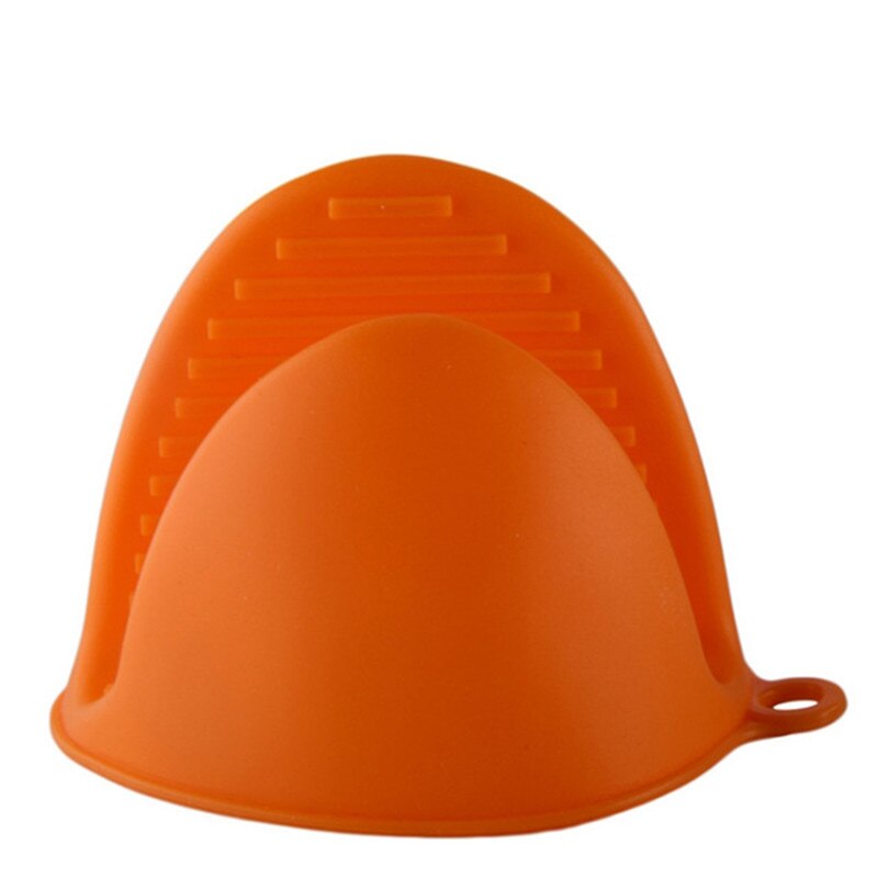 1PC Silicone Anti-scalding Oven Gloves Mitts Potholder Kitchen BBQ Gloves Tray Pot Dish Bowl Holder Oven Handschoen Hand Clip: An orange
